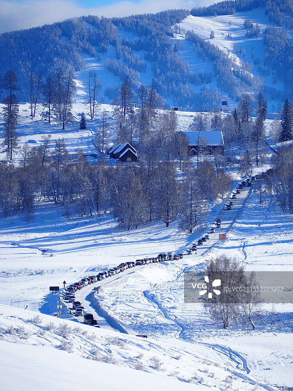 日光下的禾木图片素材