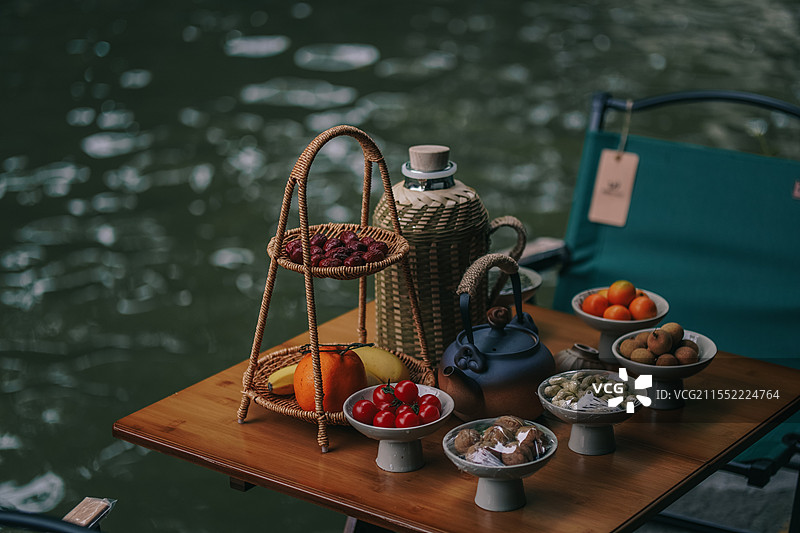 得闲饮茶（绍兴黄酒小镇）图片素材