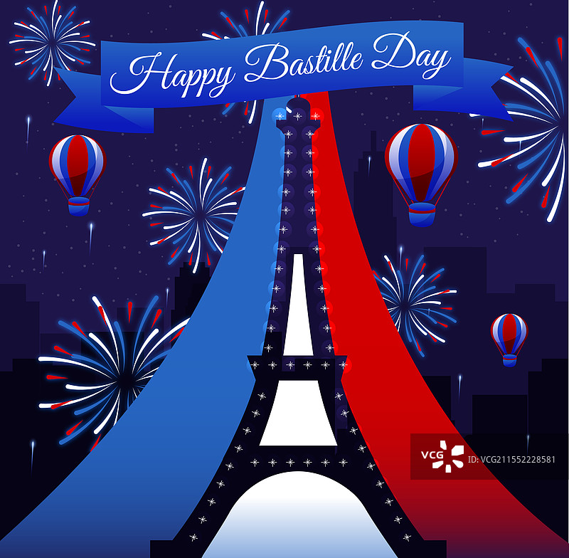 手绘的巴士底日图片素材