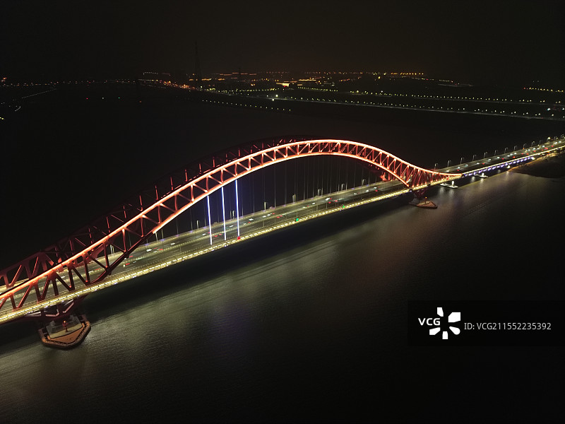 夜晚的北仑红桥图片素材