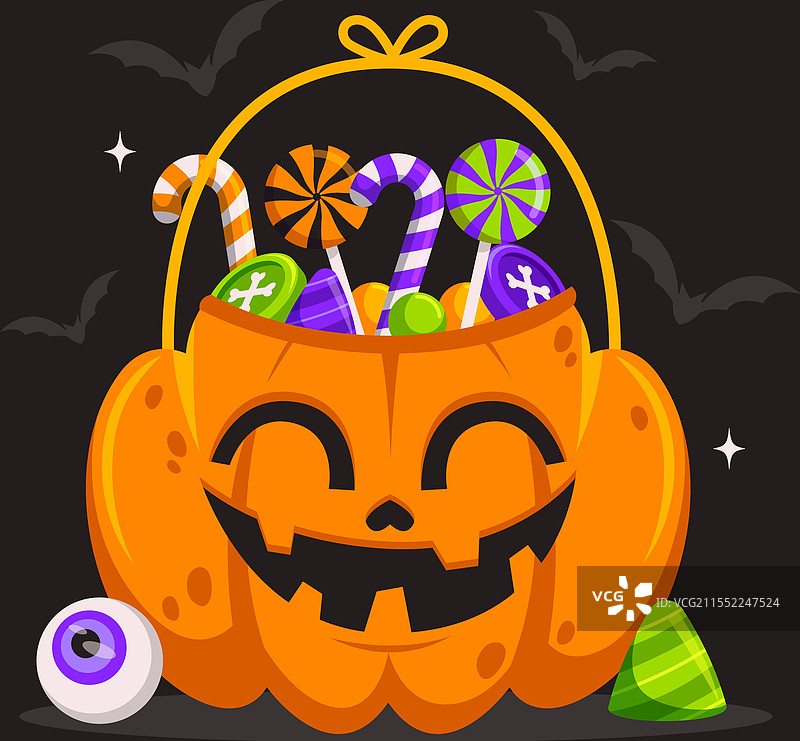万圣节可爱南瓜包平面设计图片素材