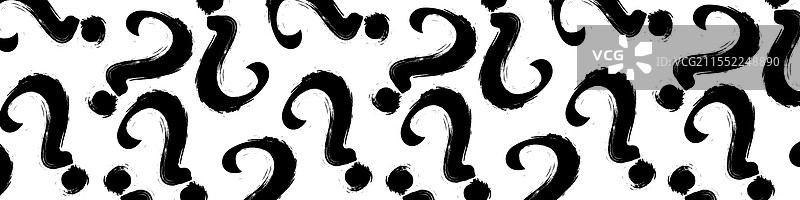 白色背景上的黑色笔触问号图片素材