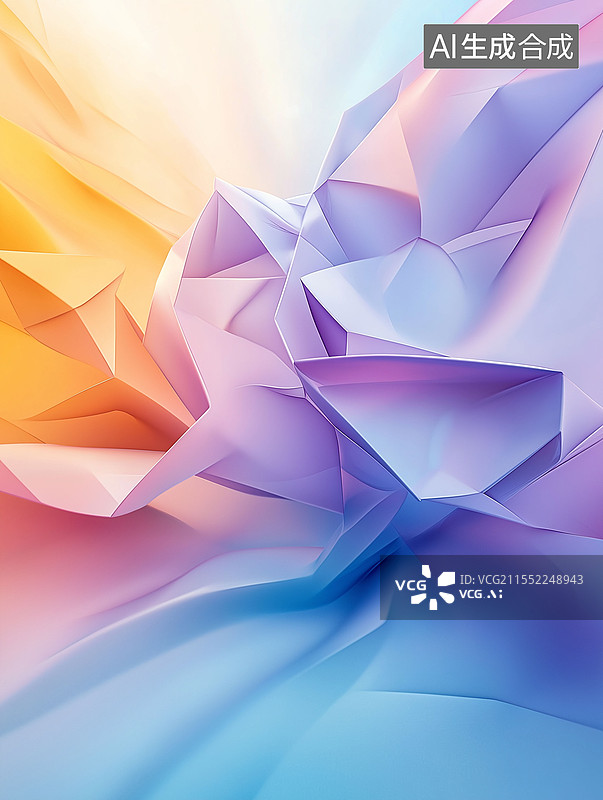 【AI数字艺术】背景抽象朦胧的山脉彩色壁纸数字艺术渐变的背景图片素材