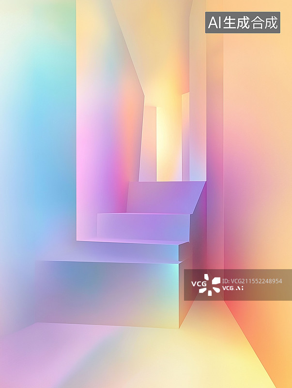 【AI数字艺术】背景抽象朦胧的山脉彩色壁纸数字艺术渐变的背景图片素材