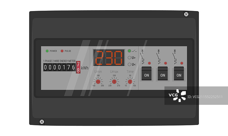 带半透明门的断路器箱图片素材