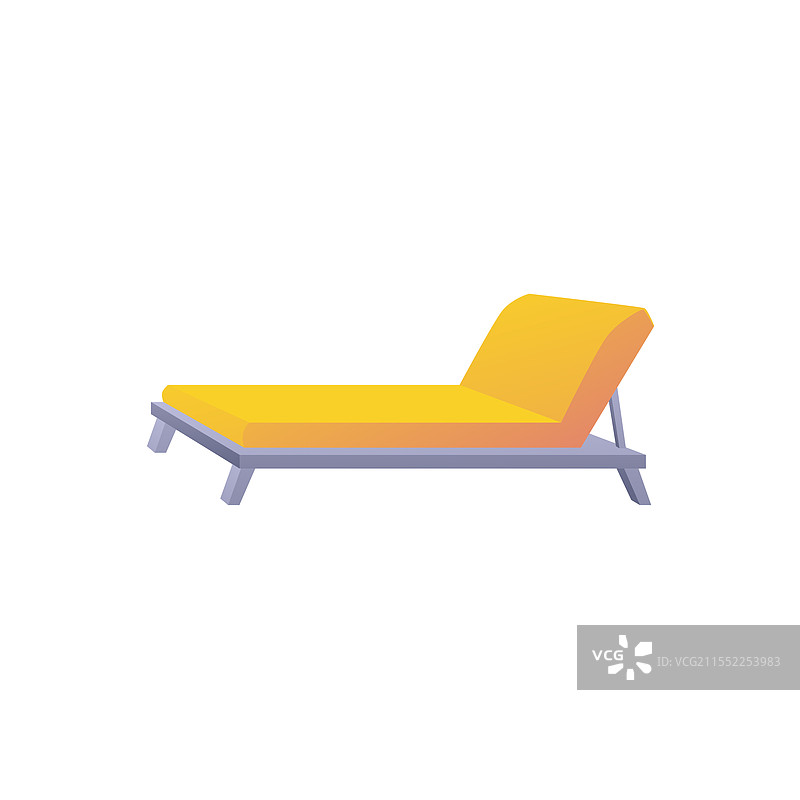 黄色沙滩躺椅沙滩椅图片素材
