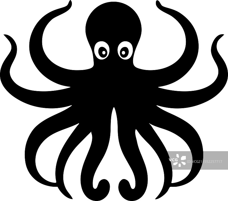 章鱼剪影图标图片素材