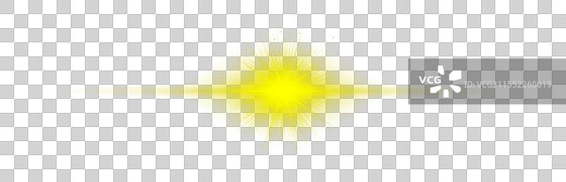 黄色水平光效镜头光晕图片素材