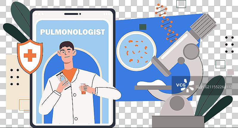 肺病专家与设备概念图片素材