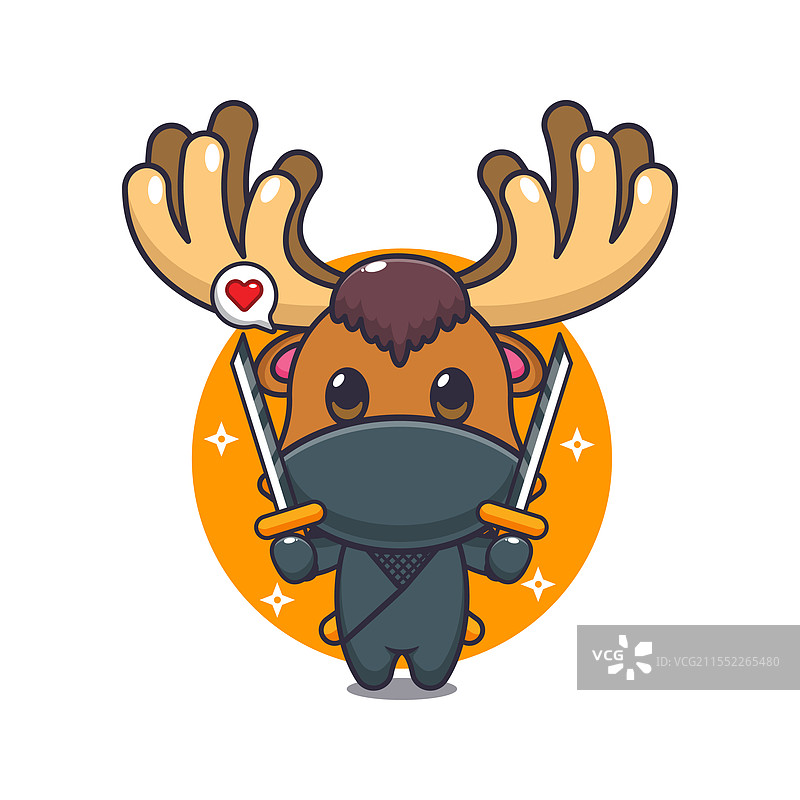 忍者驼鹿卡通图片素材