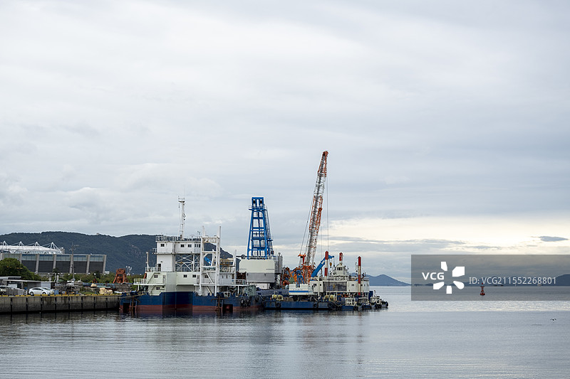 日本冈山县仓敷市儿岛码头 港口码头图片素材