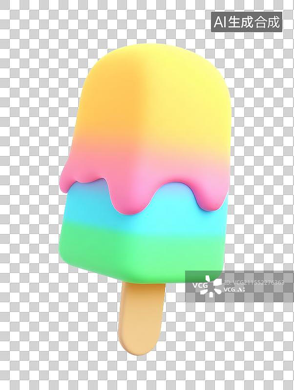 【AI数字艺术】彩虹渐变冰棒元素免抠图标图片素材