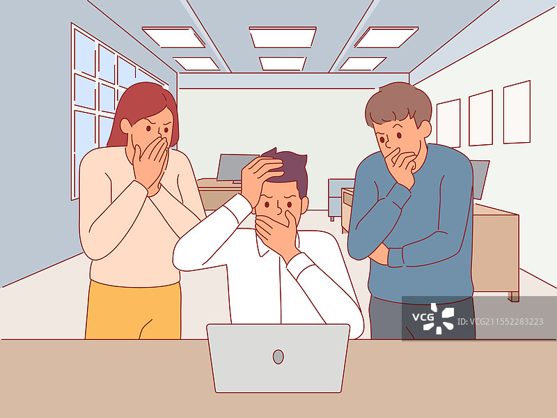 收到坏消息的困惑办公室员工图片素材
