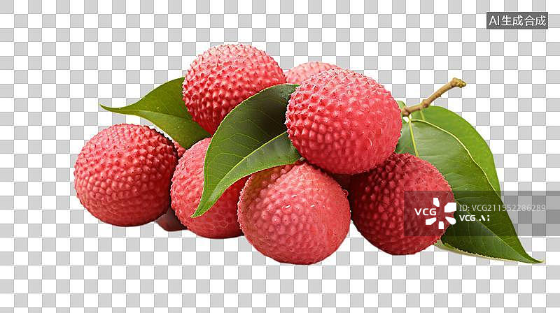 【AI数字艺术】新鲜红荔枝特写 饱满多汁的荔枝图片素材