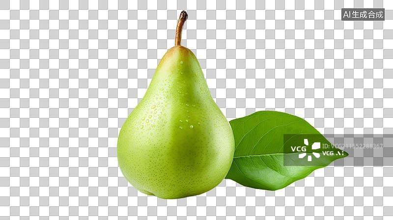 【AI数字艺术】一个带叶子的梨图片素材