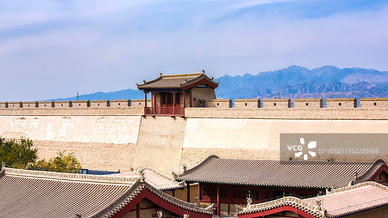 中国甘肃省嘉峪关市嘉峪关关城景观图片素材
