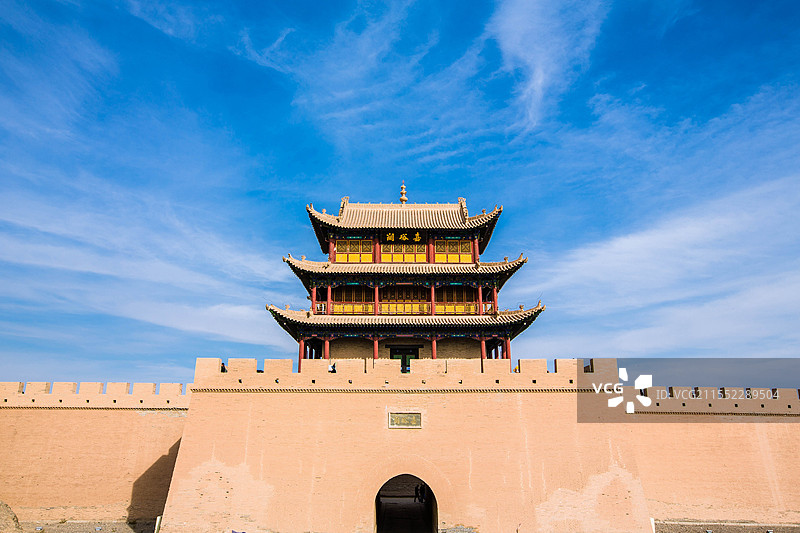 中国甘肃省嘉峪关市嘉峪关关城景观图片素材