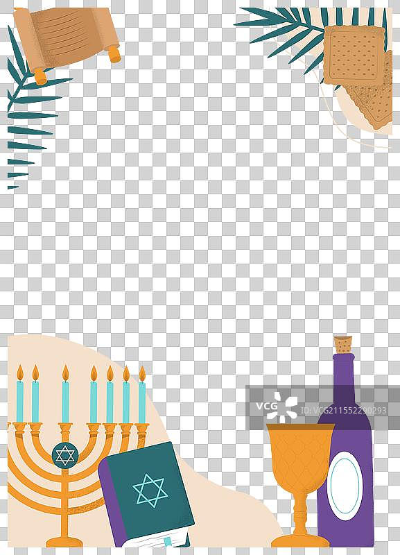 手绘逾越节贺卡模板图片素材