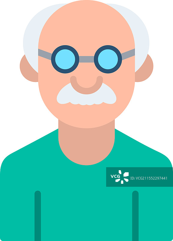 老年人扁平图标设计图片素材