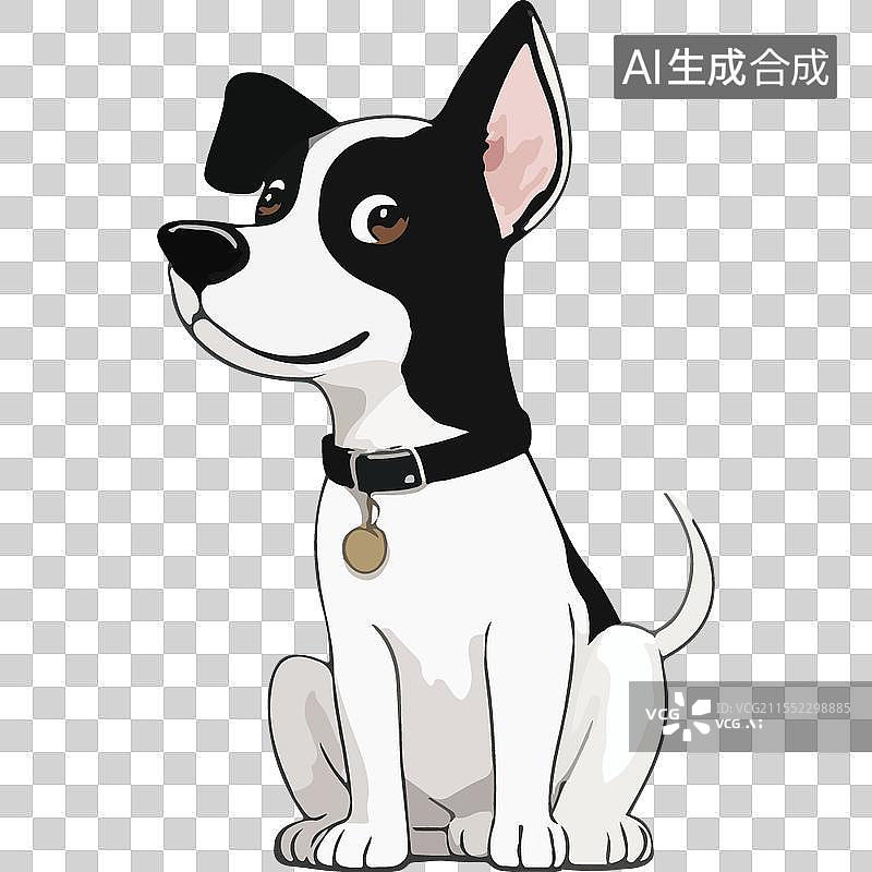 【AI数字艺术】手绘坐小狗免抠素材图片素材