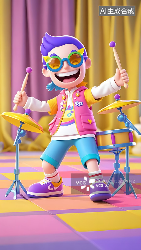 【AI数字艺术】卡通男孩的梦想图片素材