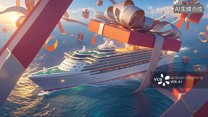【AI数字艺术】邮轮之旅图片素材