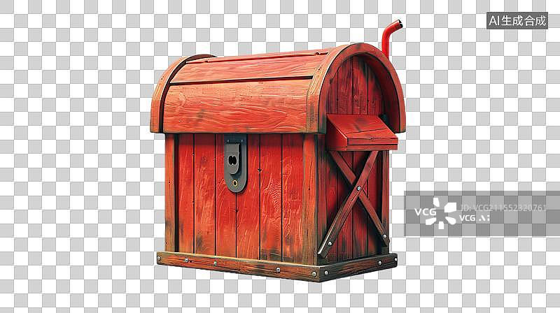 【AI数字艺术】复古红色邮筒 邮箱图片素材
