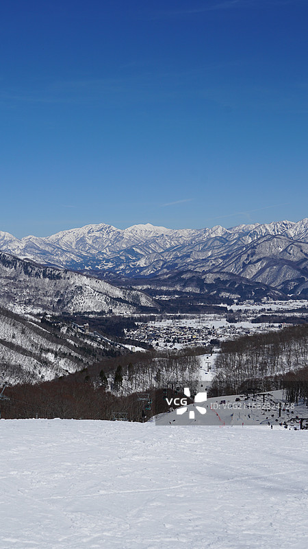 日本长野白马五龙滑雪场 白马三山图片素材