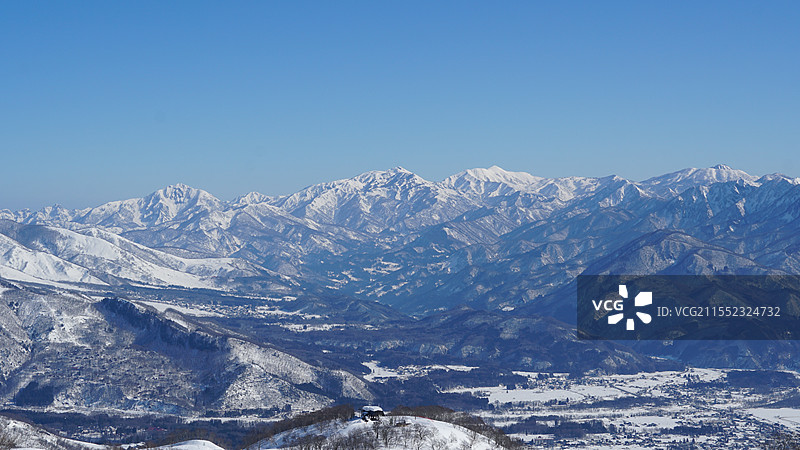 日本长野白马五龙滑雪场 白马三山图片素材