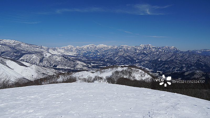 日本长野白马五龙滑雪场 白马三山图片素材