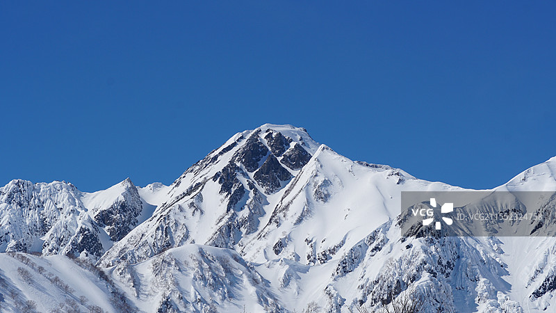 日本长野白马五龙滑雪场 白马三山图片素材