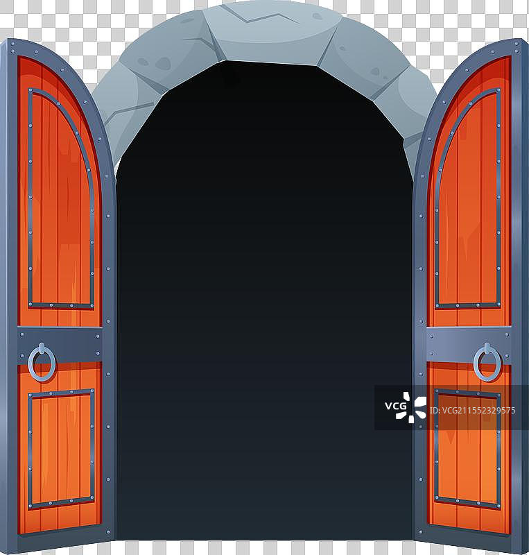 打开通往城堡的古老大门图片素材