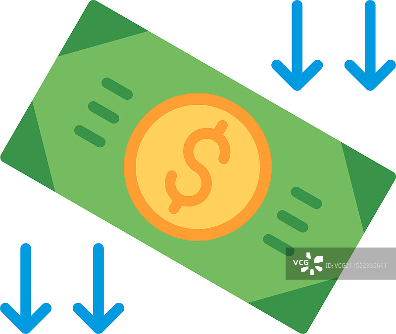 通货紧缩扁平图标设计图片素材