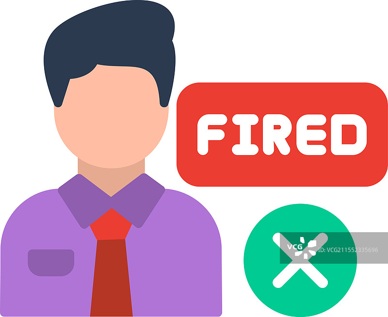 被解雇的扁平图标设计图片素材