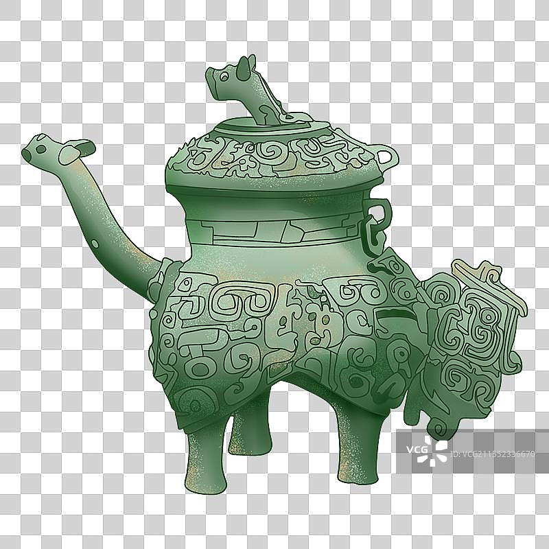 广东省博物馆西周兽面纹青铜盂图片素材