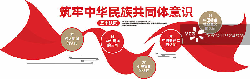 五个认同文化墙图片素材
