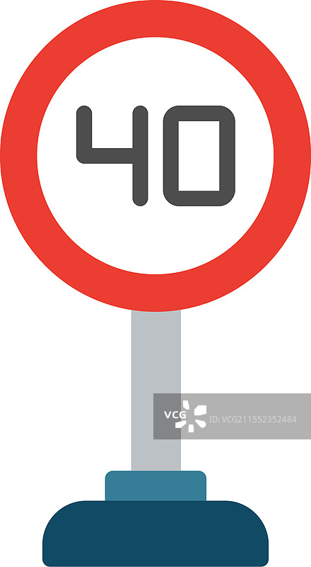 限速标志扁平图标设计图片素材