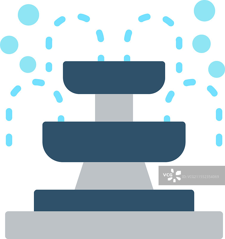 喷泉扁平图标设计图片素材