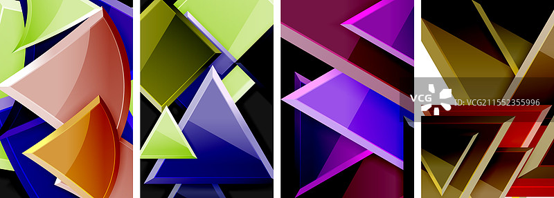 三角形构图海报背景套件图片素材