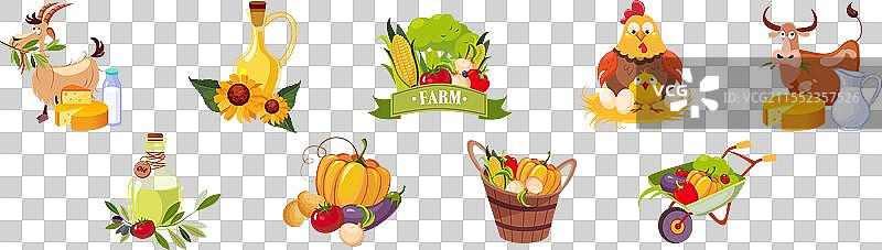 农场自然产品和有机农产品物品图片素材