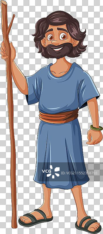 微笑的卡通男子穿着历史服装图片素材