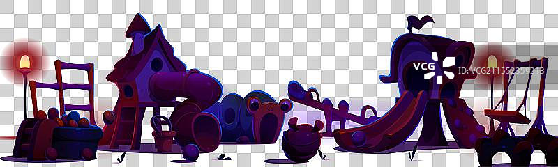 夜晚城市公园的游乐场图片素材