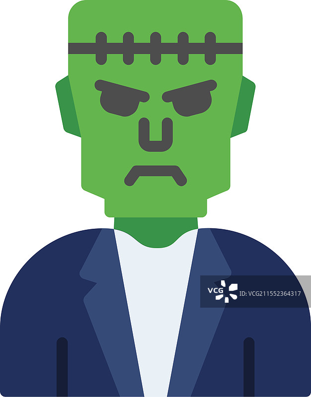 弗兰肯斯坦扁平图标设计图片素材