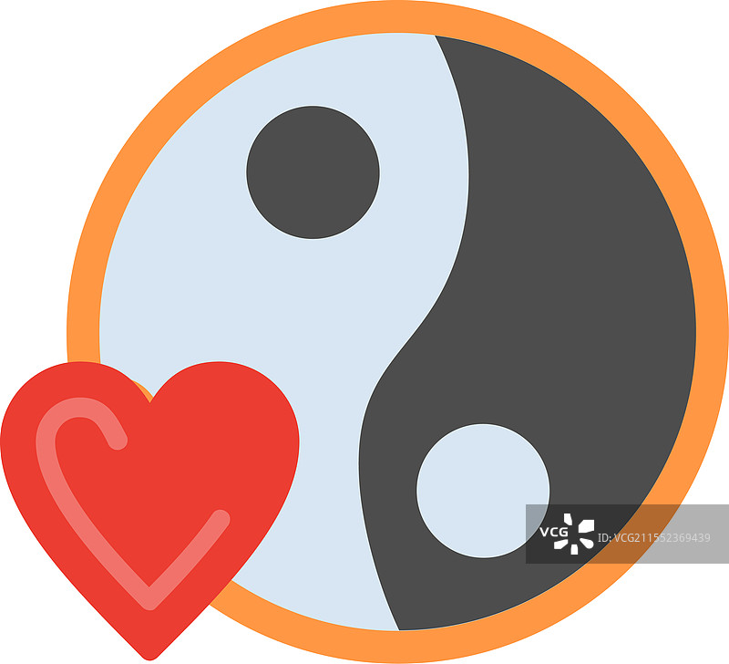 阴阳扁平图标设计图片素材