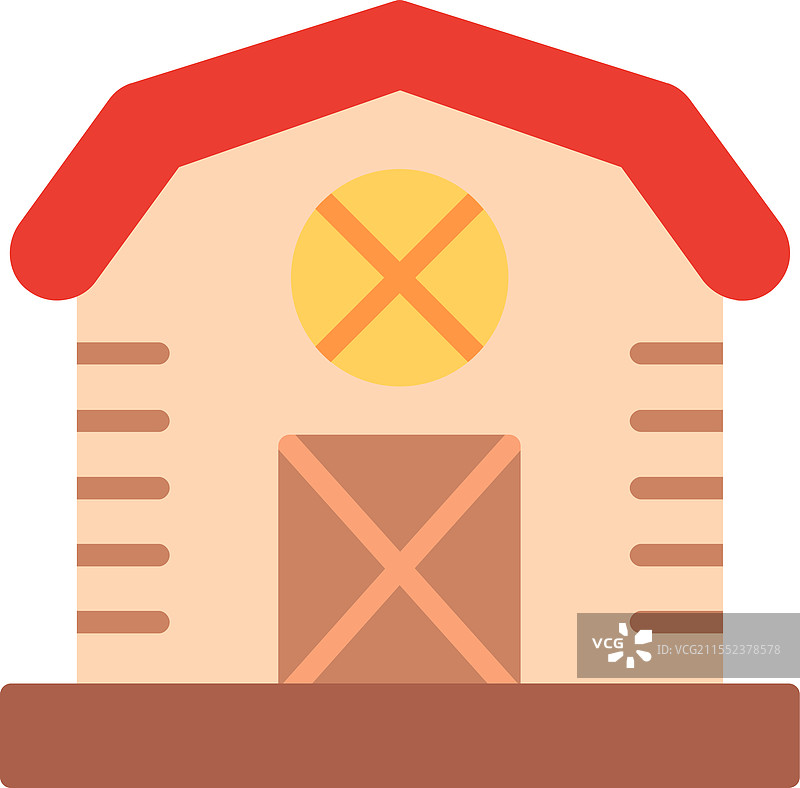谷仓扁平图标设计图片素材