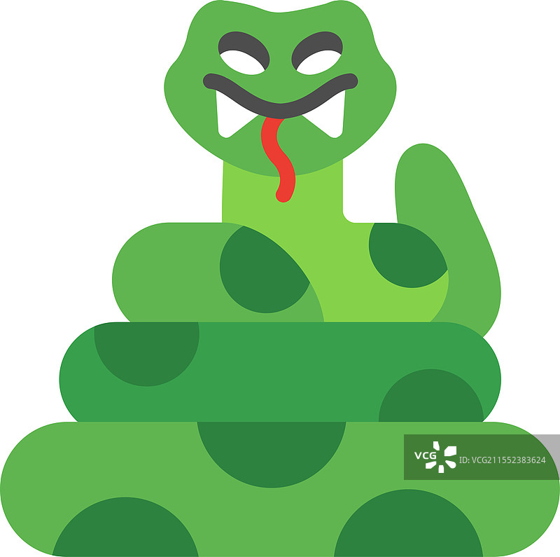 蟒蛇扁平图标设计图片素材