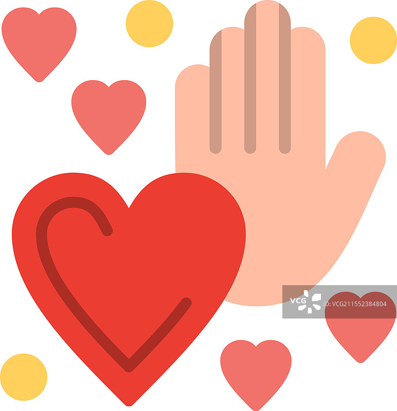 手心心平面图标设计图片素材