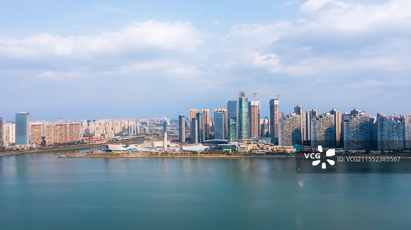 都市，湘江，蓝天图片素材