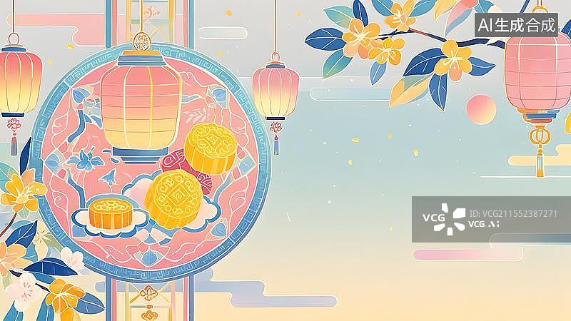 【AI数字艺术】2D卡通背景两侧图片素材