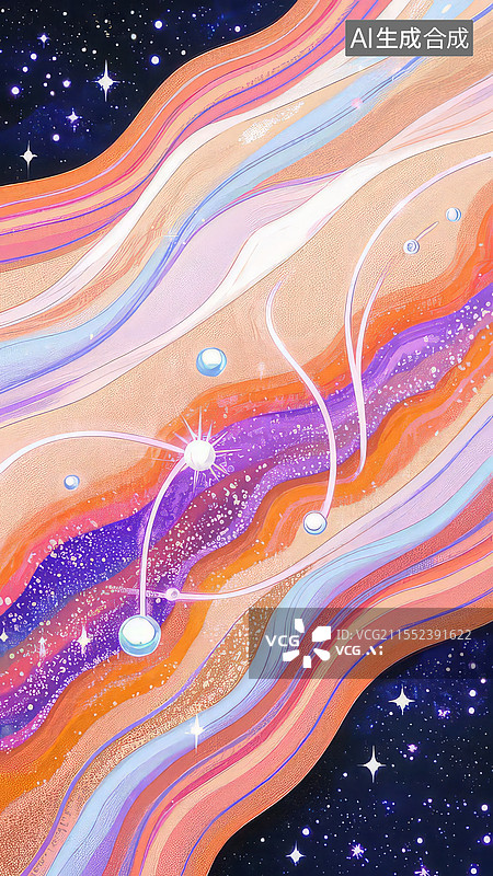 【AI数字艺术】表皮宇宙星尘屏障扁平插画人体器官皮肤光纤星体图片素材